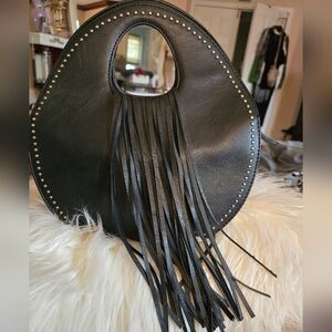 Vieta Vegan Leather Bag With Fringe